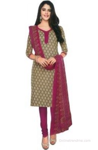 Shree Ganesh Cotton Printed Salwar Suit Dupatta Material(Un-stitched)
